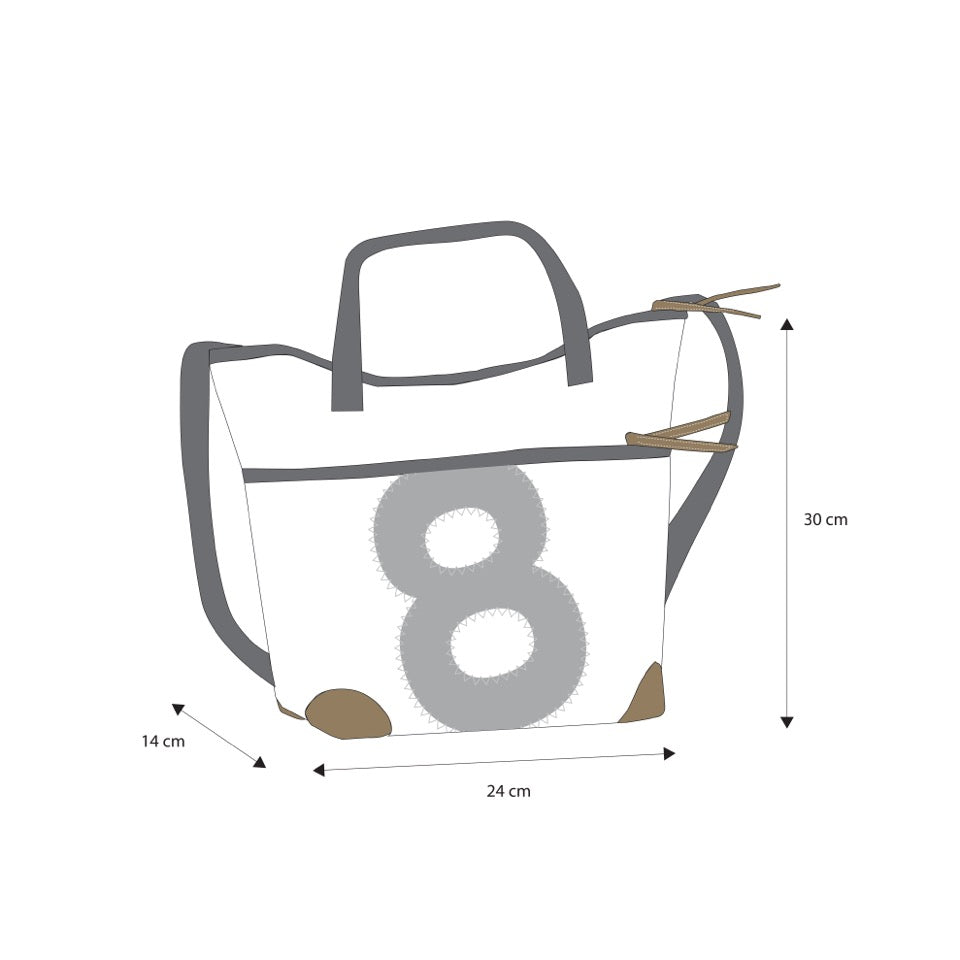 Handtasche 360 Grad "Deern Mini" / Segeltuch blau grau