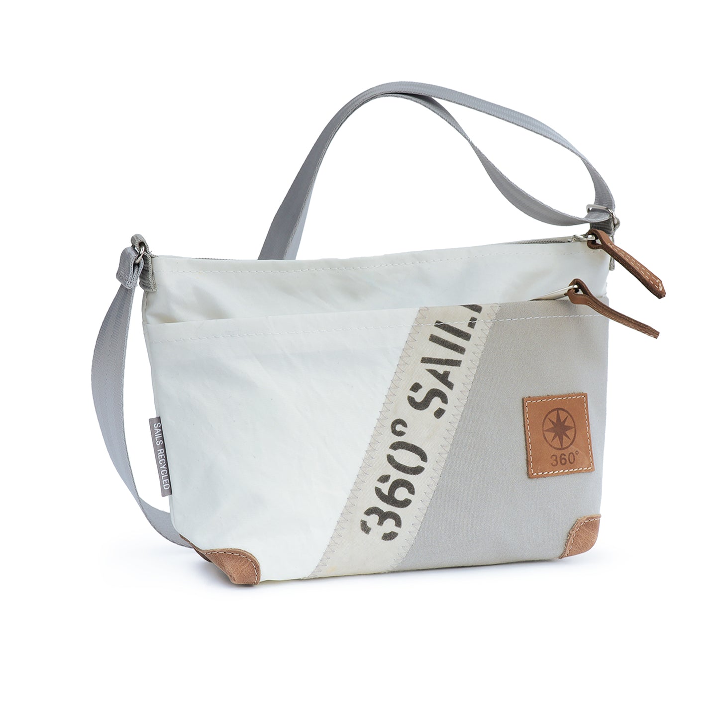 Handtasche 360 Grad "Deern Lütt" / Segeltuch weiß / Motiv Stencil