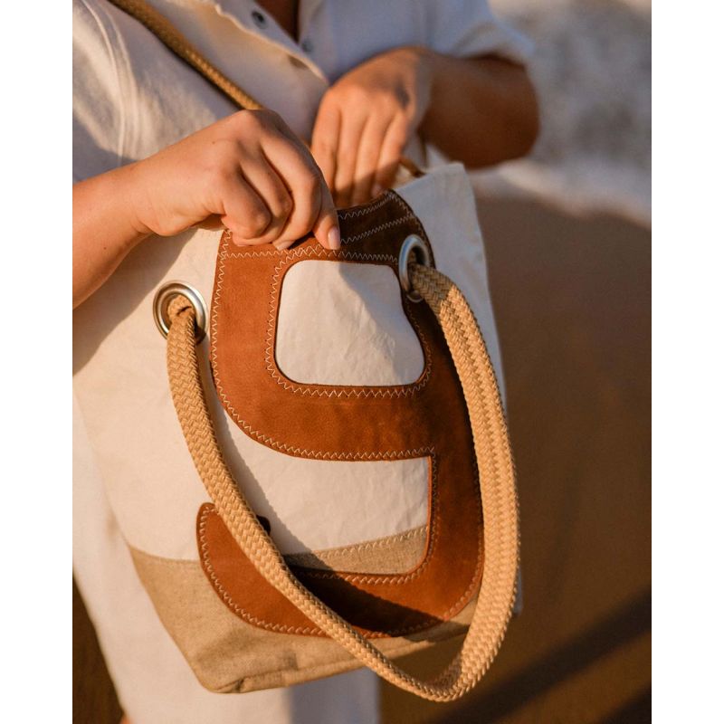 Damen Handtasche "Legende" by 727 Sailbags / Segeltuch weiß / French Riviera Kollektion