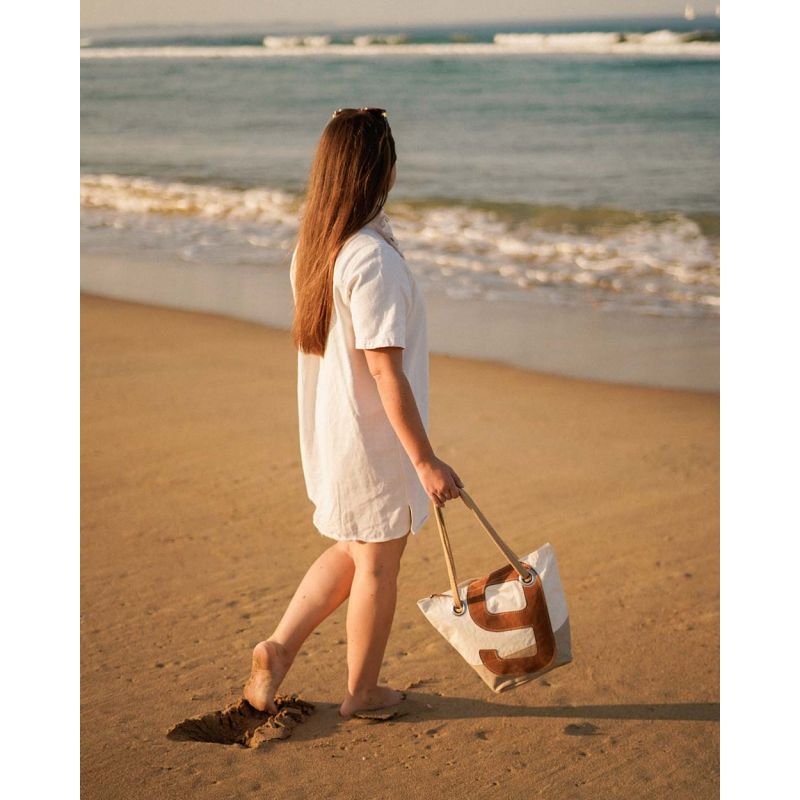 Damen Handtasche "Legende" by 727 Sailbags / Segeltuch weiß / French Riviera Kollektion