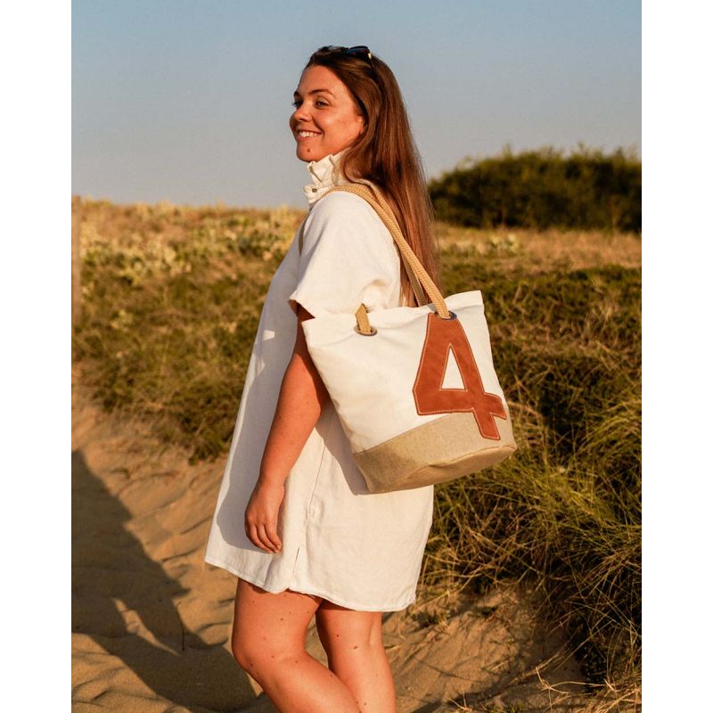 Damen Handtasche "Sandy" by 727 Sailbags / Segeltuch weiß / French Riviera Kollektion