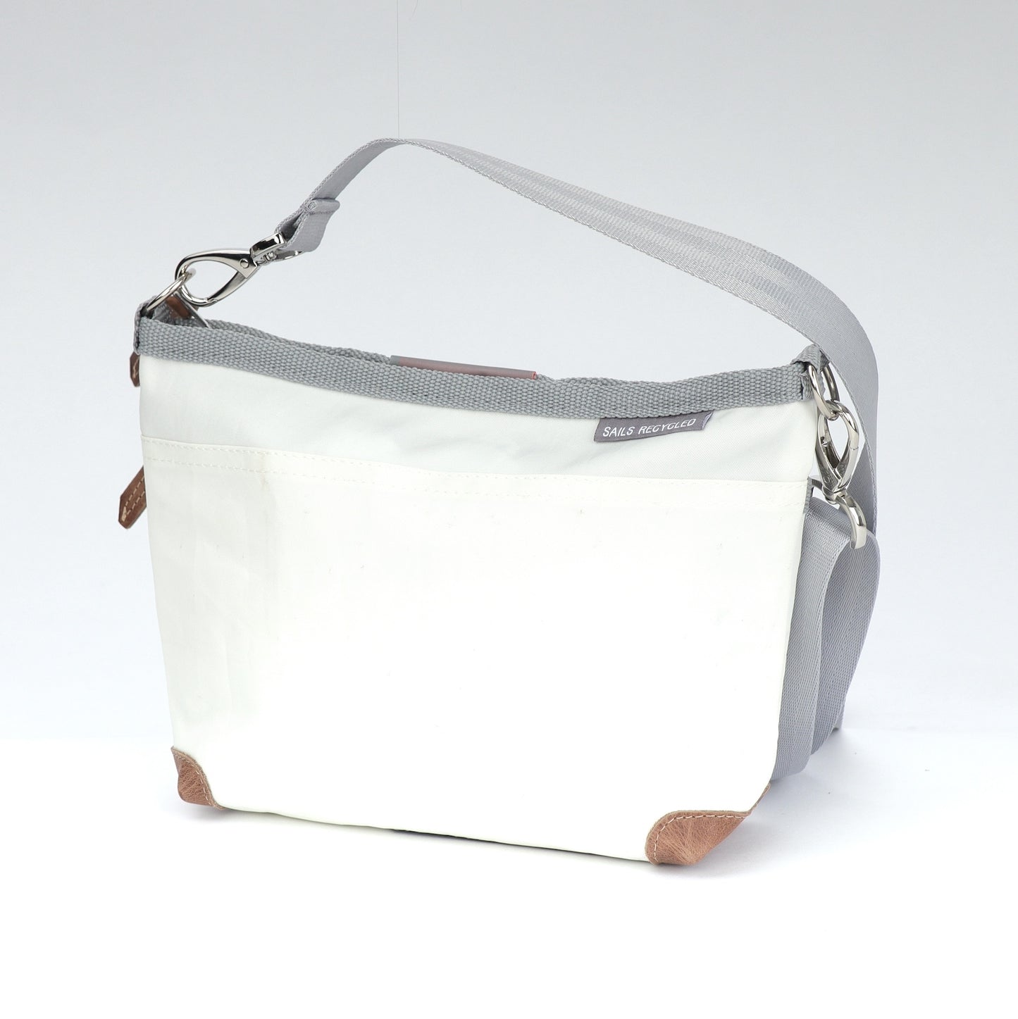 Handtasche 360 Grad "Deern Lütt" / Segeltuch weiß blau / Motiv Zufallszahl blau weiß