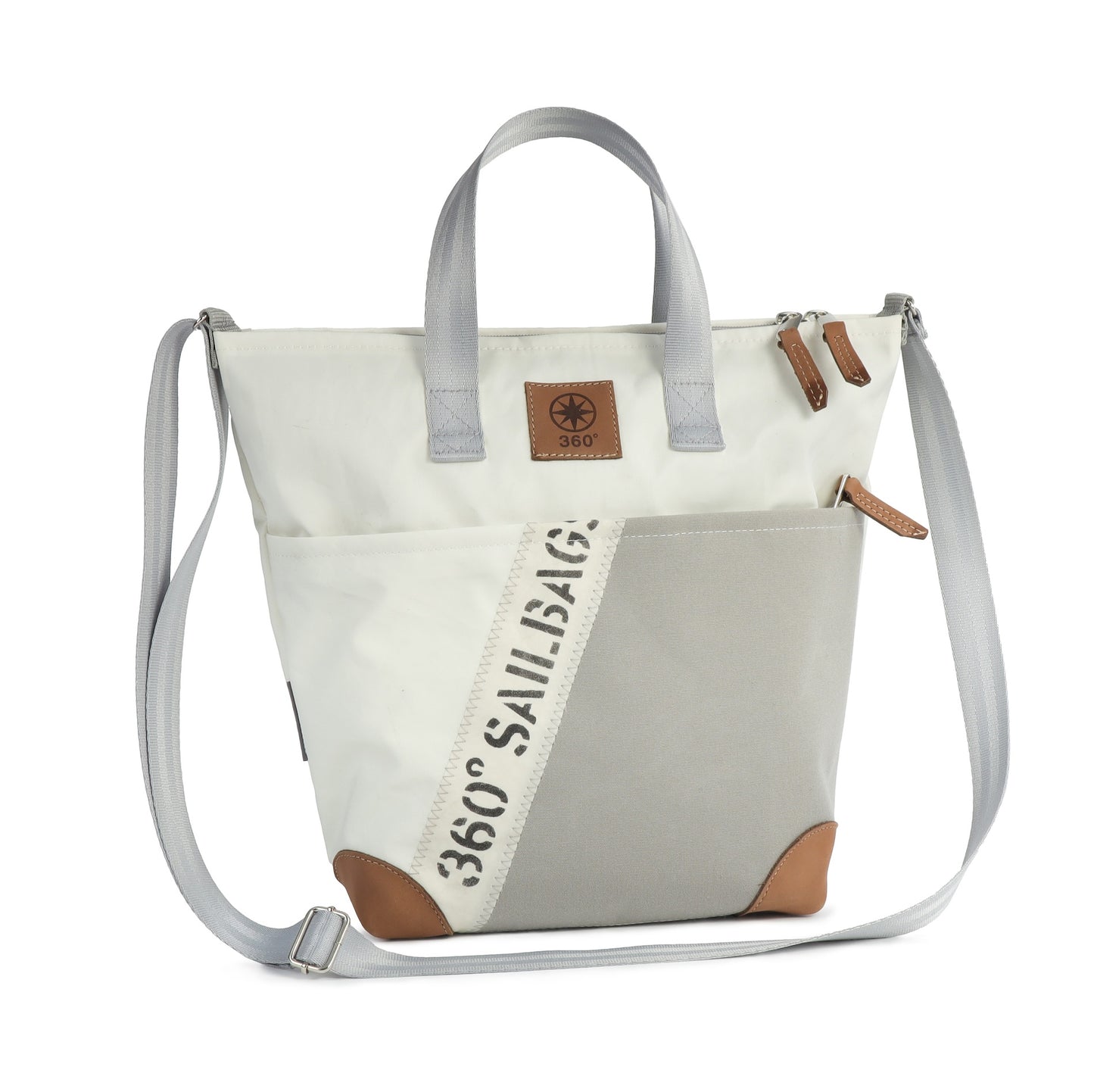Handtasche 360 Grad "Deern Mini" / Segeltuch weiß / Motiv Stencil