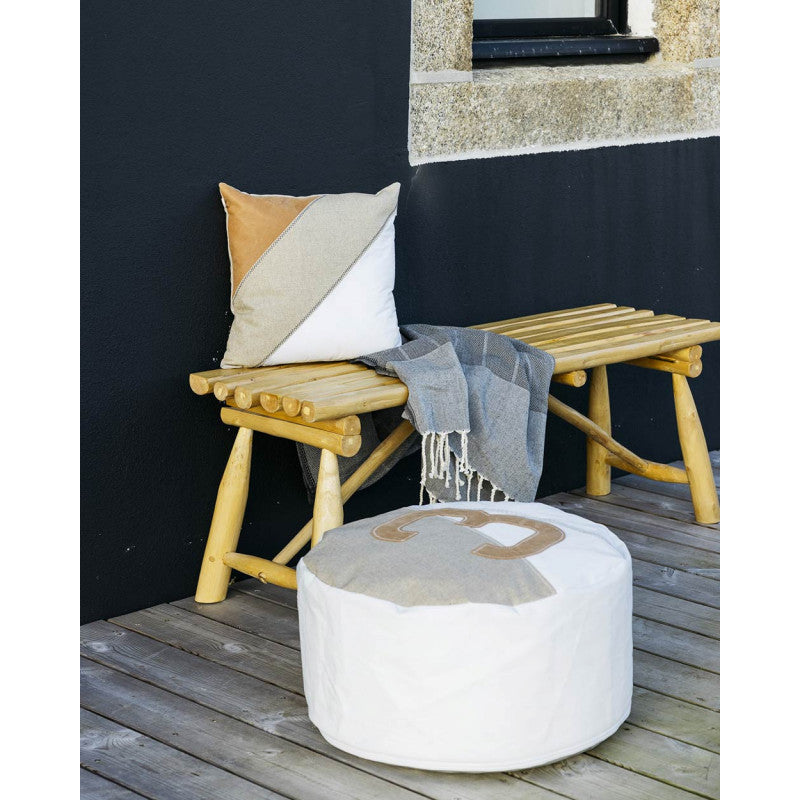 Sofakissen 40 x 40 cm "[Modell]" by 727 Sailbags / Spinnaker weiß / French Riviera Kollektion