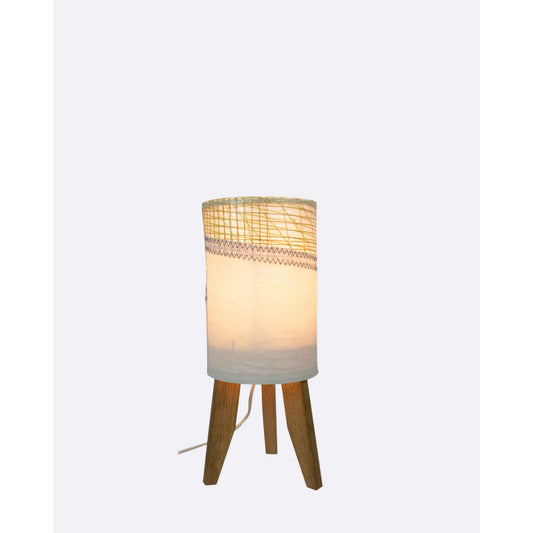 Kleine Säulenlampe by 727 Sailbags / Segeltuch weiß gold