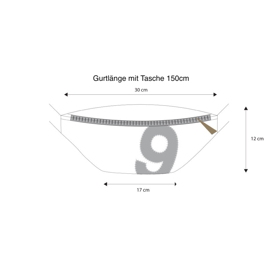 Bauchtasche 360 Grad "Knoten" / Segeltuch weiß rot pink / Motiv WEEL Kollektion