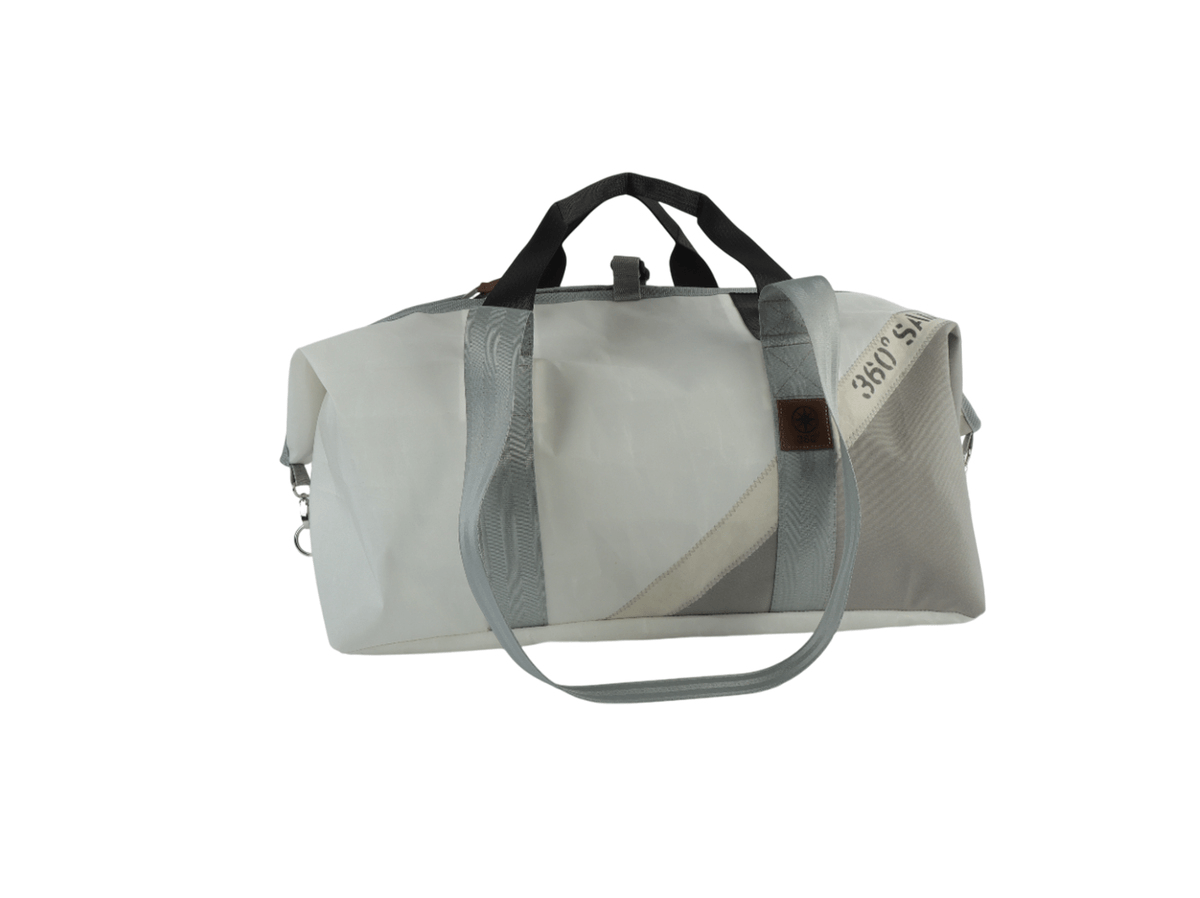 Reisetasche 360 Grad "Kutter XL" / Segeltuch weiß / Motiv Stencil