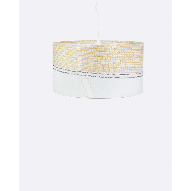 Hängelampe Deckenlampe Ø 38 cm by 727 Sailbags / Segeltuch weiß gold