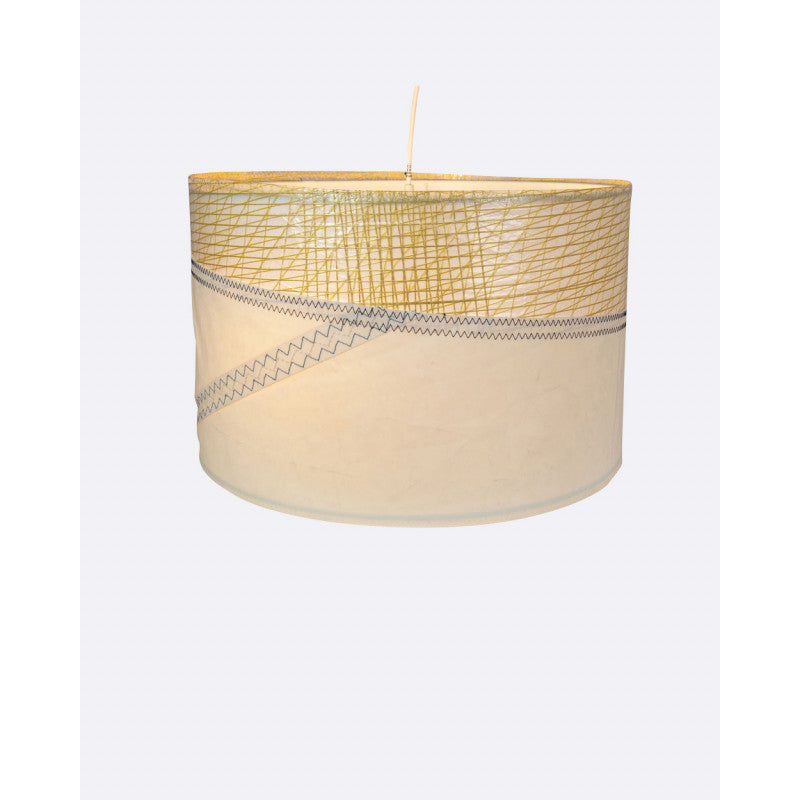 Hängelamep Deckenlampe Ø 48 cm by 727 Sailbags / Segeltuch weiß gold