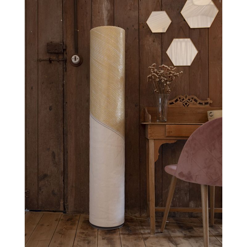 Säulenlampe by 727 Sailbags / Segeltuch weiß gold