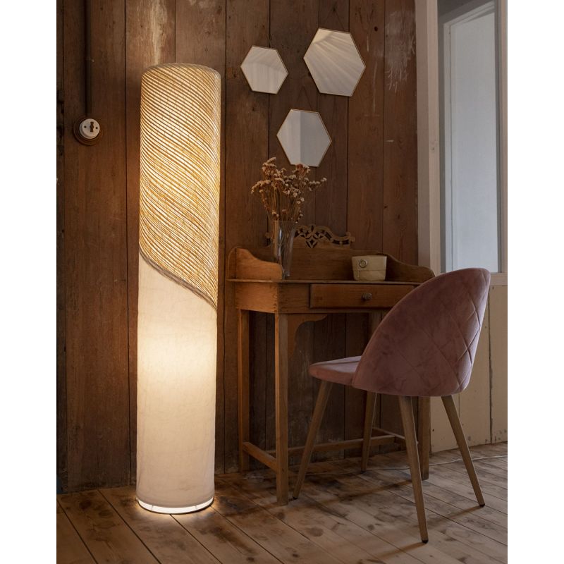 Säulenlampe by 727 Sailbags / Segeltuch weiß gold