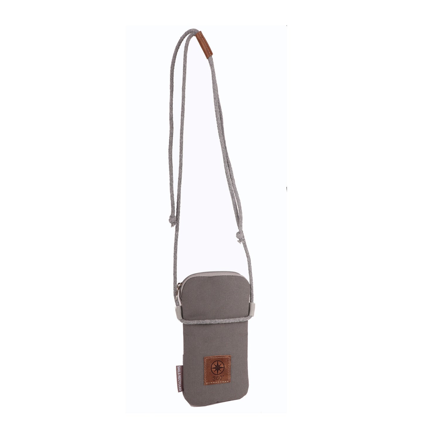 Handytasche 360 Grad "Nautik Lütt" / Segeltuch weiß blau / Motiv Zufallszahl rot
