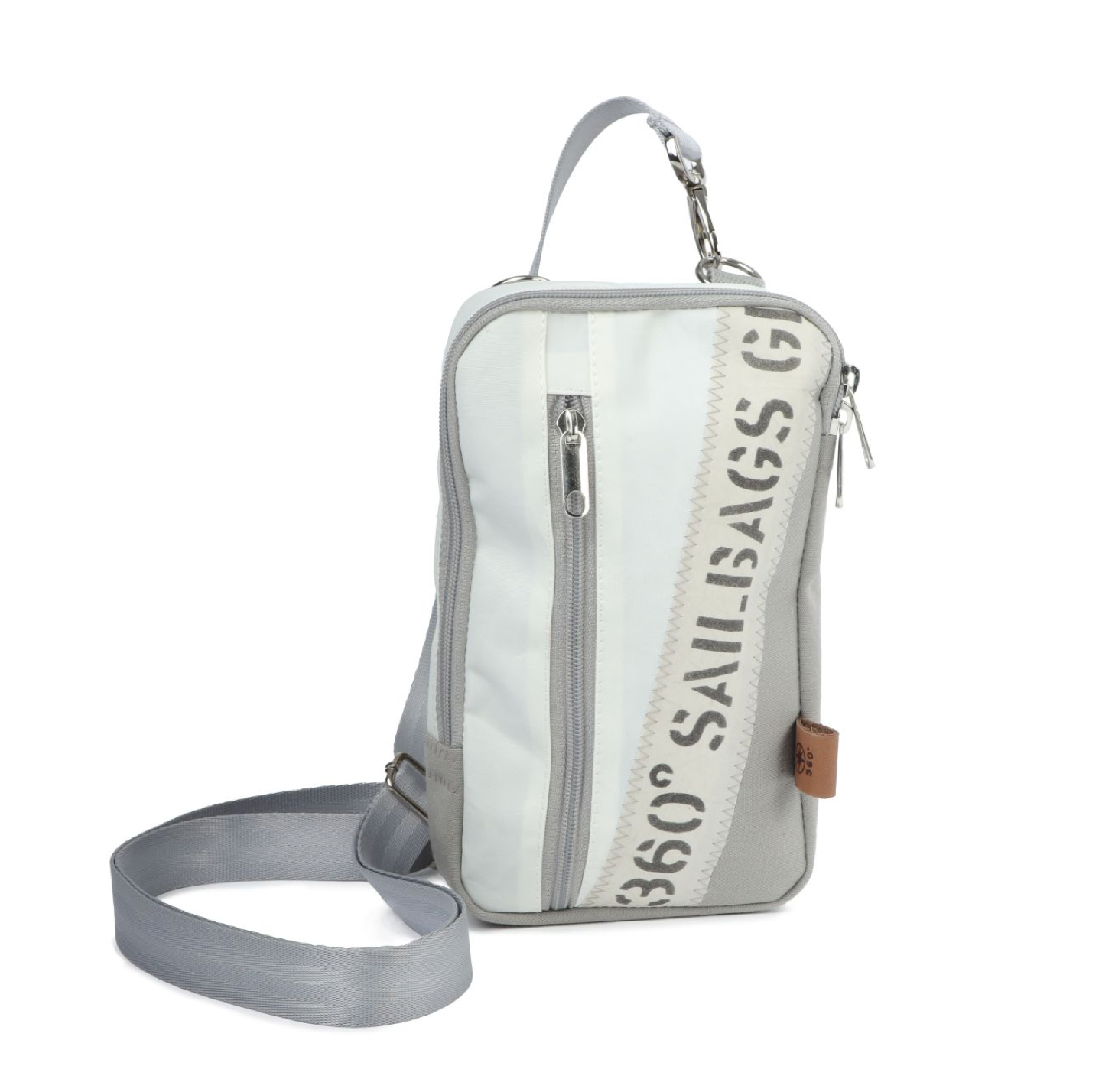 Gürteltasche 360 Grad "Nautik" / Segeltuch weiß / Motiv Stencil