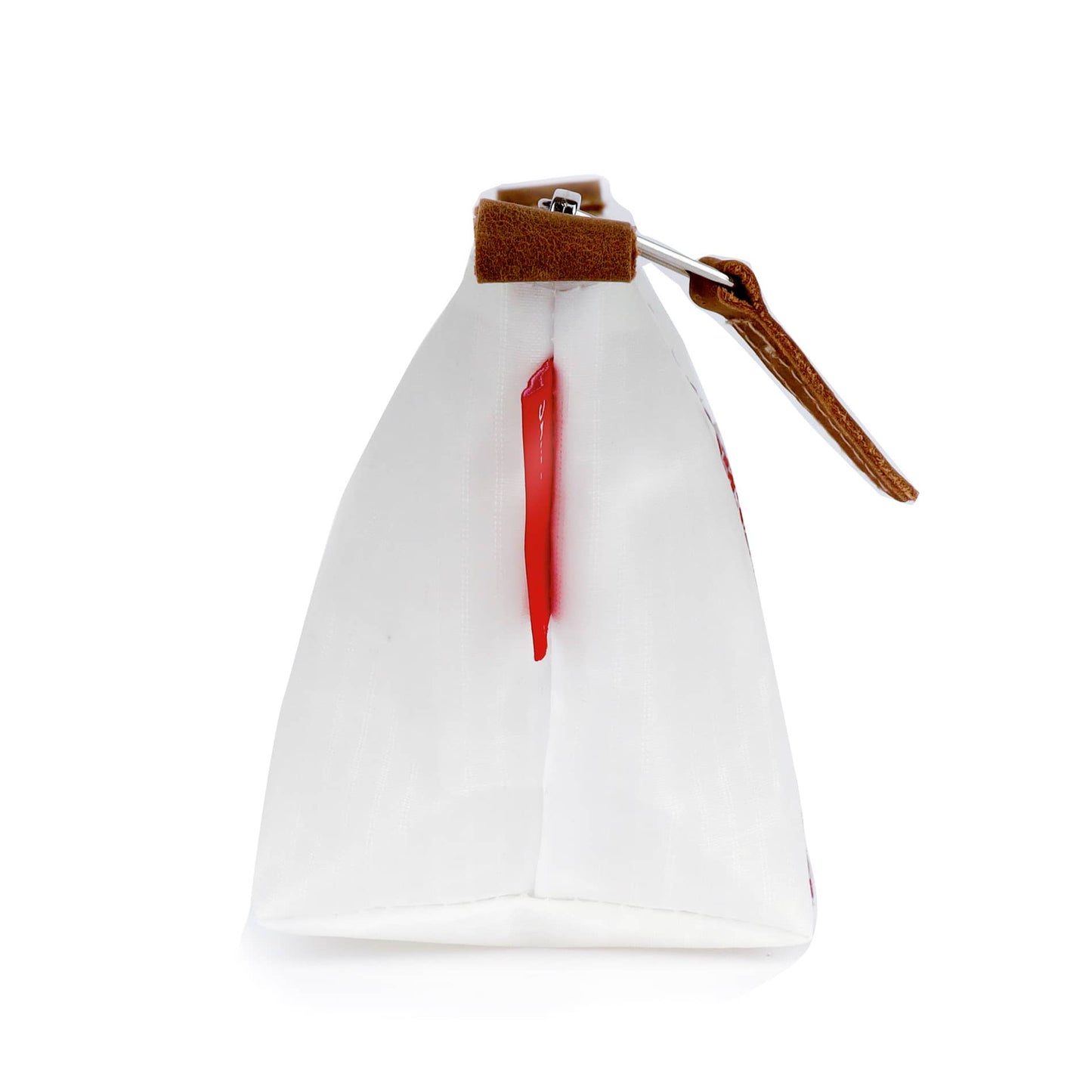 Etui 360 Grad "Navigator" / Segeltuch weiß / Motiv Leuchtturm rot