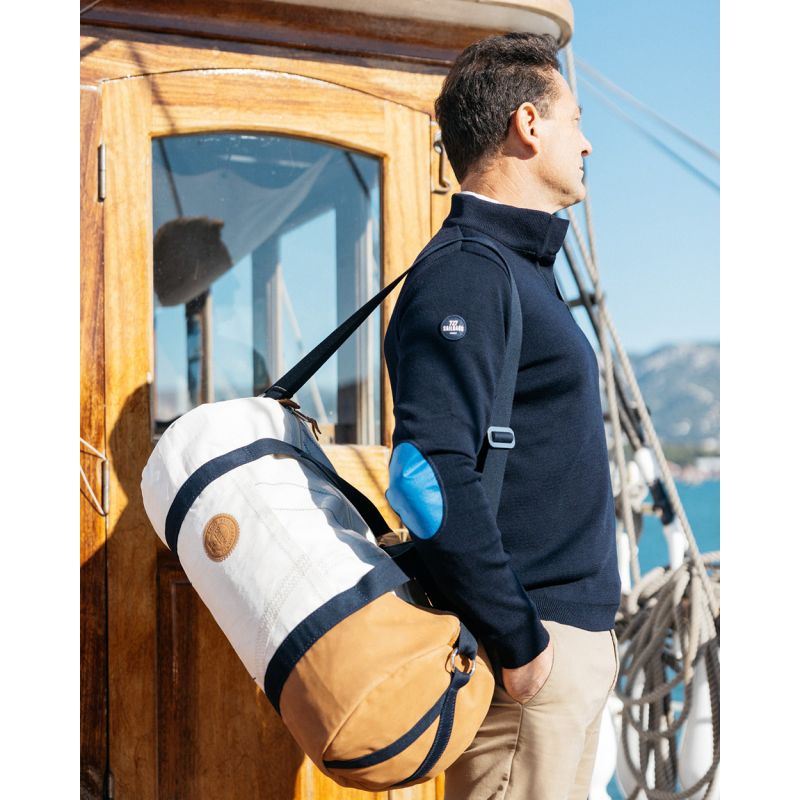 Reisetasche "Onshore" by 727 Sailbags / Segeltuch Belem / Leder