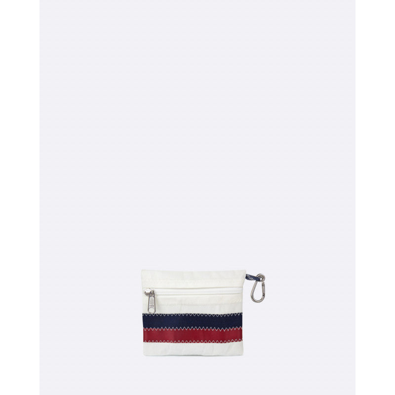 Geldbörse "Pocket" by 727 Sailbags / Segeltuch weiß navy rot