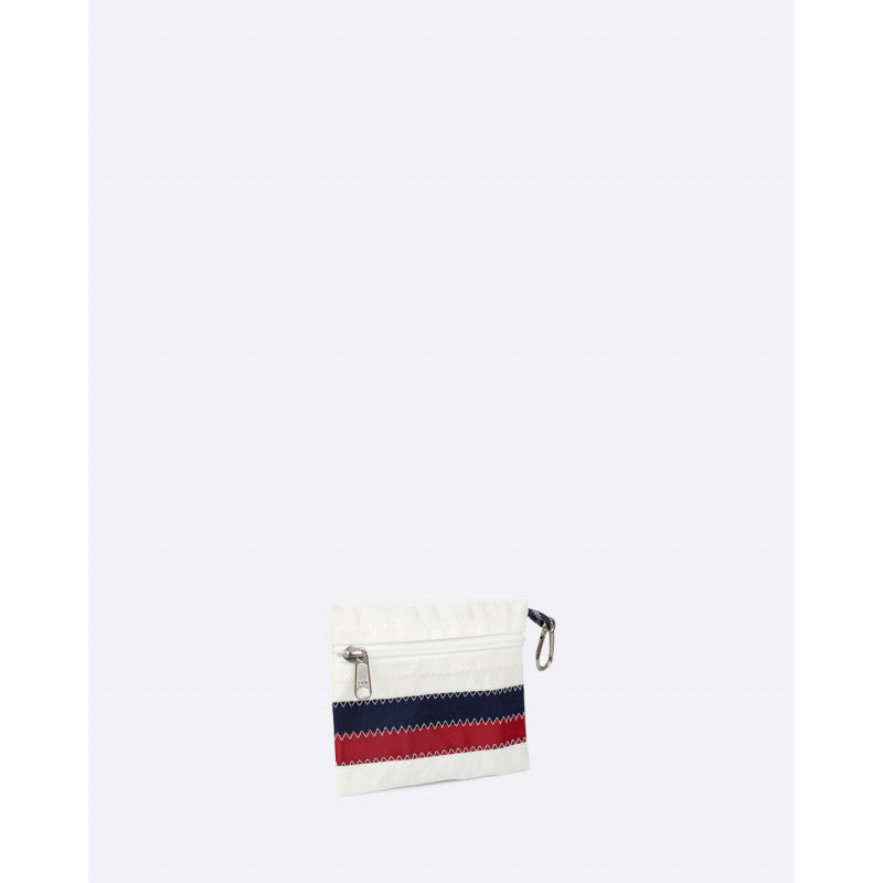 Geldbörse "Pocket" by 727 Sailbags / Segeltuch weiß navy rot