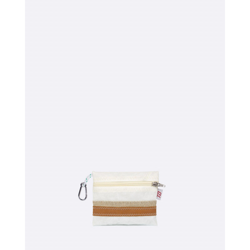 Geldbörse "Pocket" by 727 Sailbags / Segeltuch weiß / Leder / Leinen