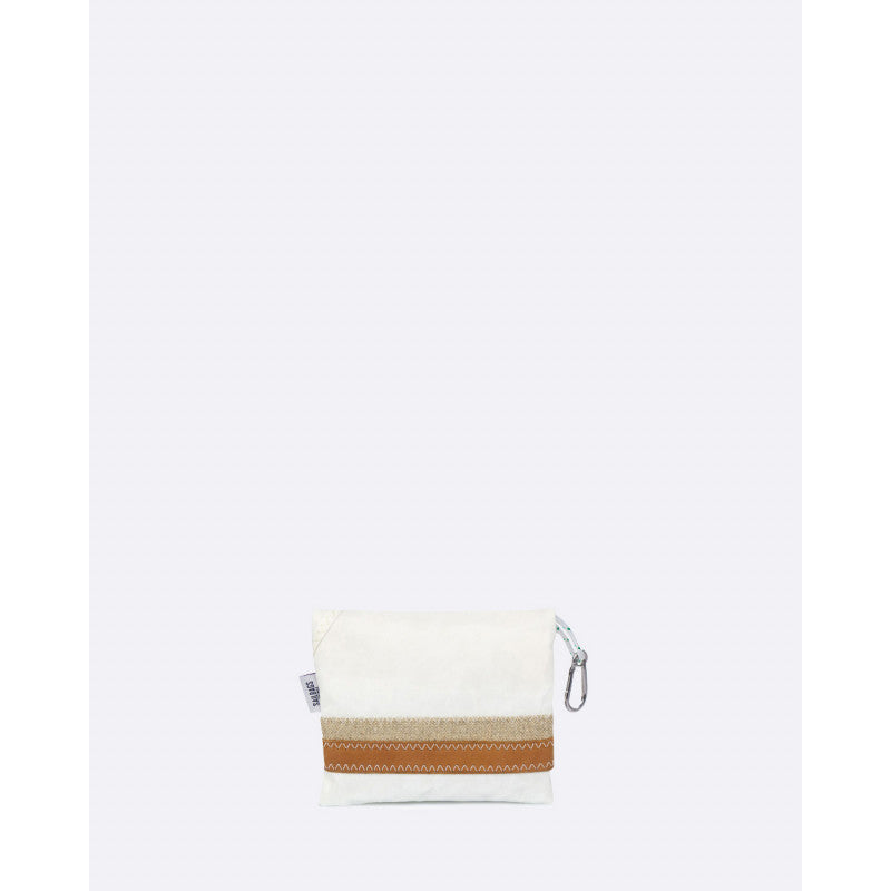 Geldbörse "Pocket" by 727 Sailbags / Segeltuch weiß / Leder / Leinen