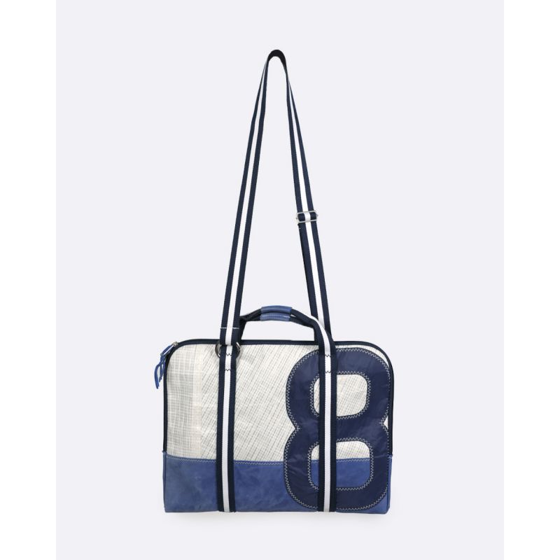 Businesstasche "[Modell]" by 727 Sailbags / Leder marineblau / Navy Kollektion