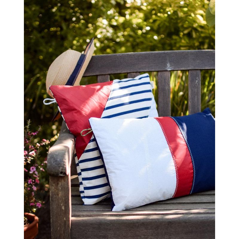 Sofakissen 30 x 50 cm "[Modell]" by 727 Sailbags / Spinnaker marineblau rot / Navy Kollektion