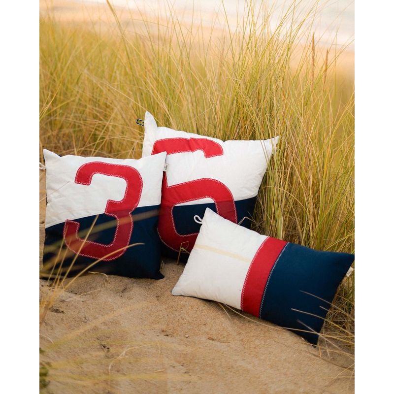 Sofakissen 30 x 50 cm "[Modell]" by 727 Sailbags / Spinnaker marineblau rot / Navy Kollektion