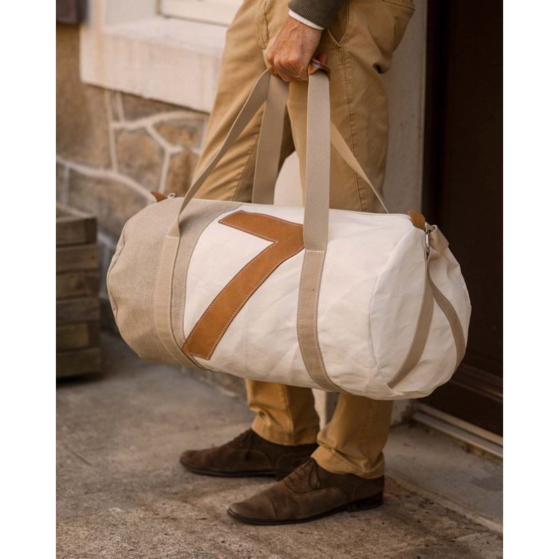 Reisetasche "Onshore" by 727 Sailbags / Segeltuch weiß / French Riviera Kollektion