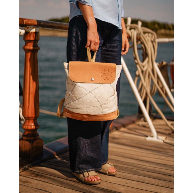 Rucksack "Odyssey" by 727 Sailbags / Segeltuch Belem / Leder