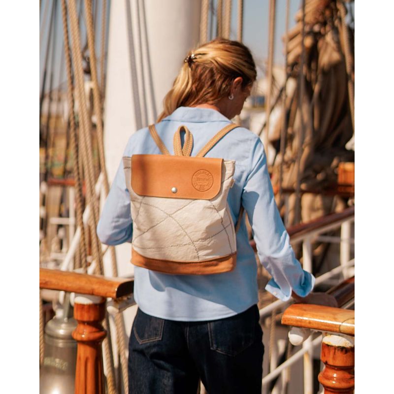Rucksack "Odyssey" by 727 Sailbags / Segeltuch Belem / Leder