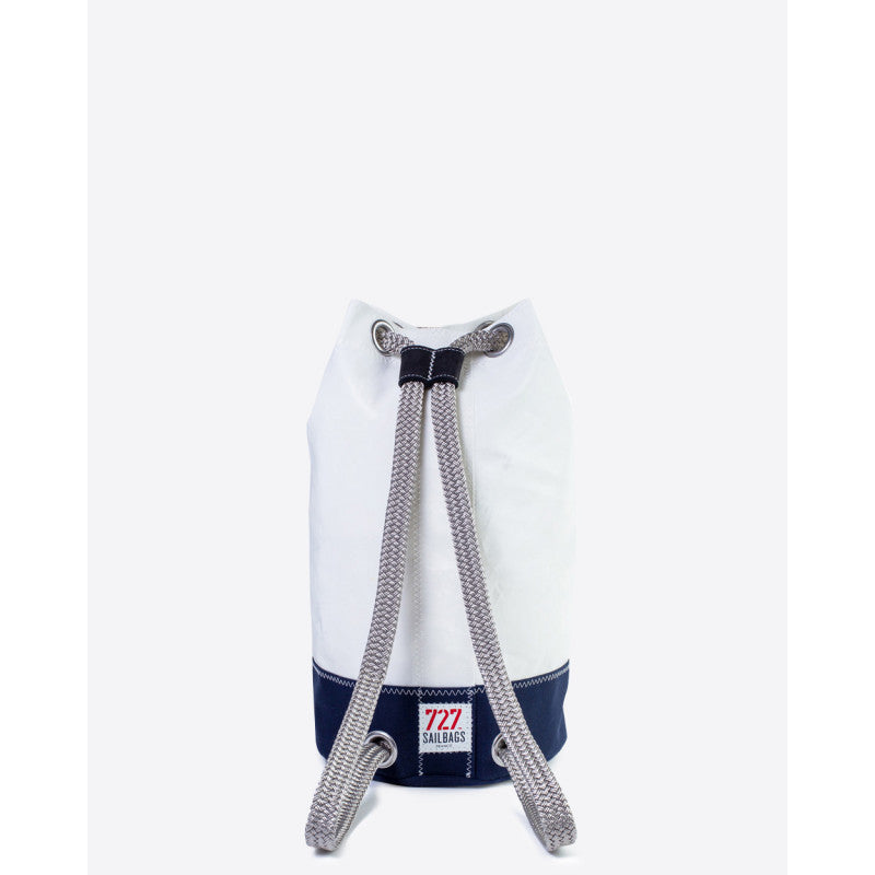 Seesack "Jack" by 727 Sailbags / Segeltuch weiß / Boden navy / Motiv Zahl 8 rot