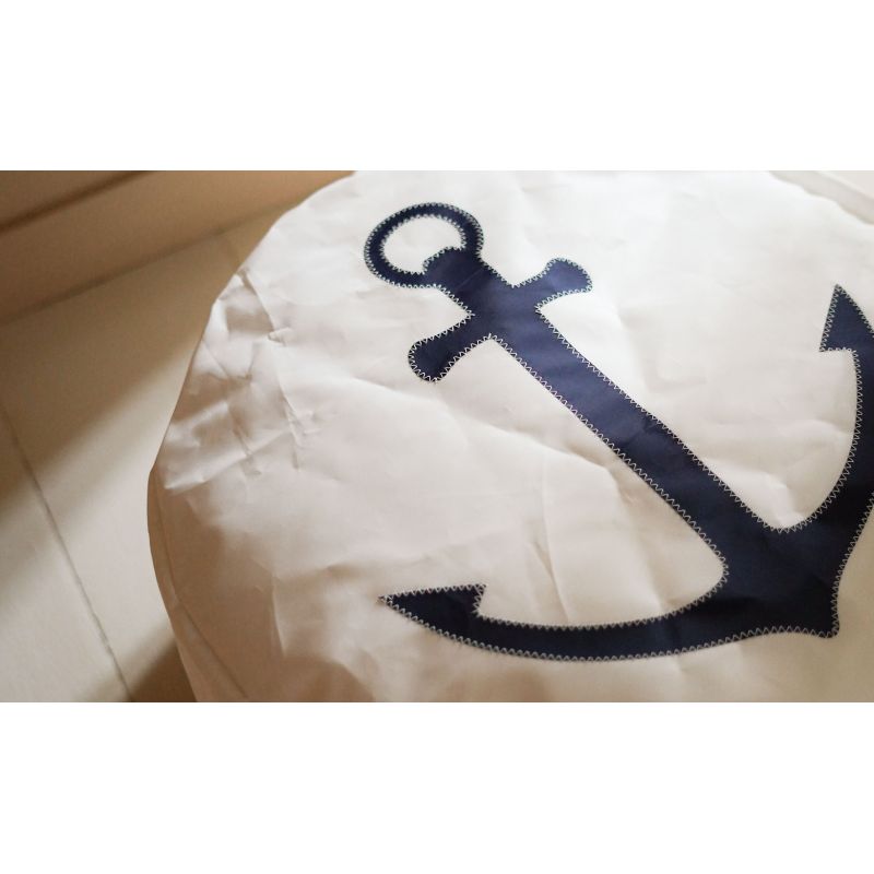 Sitzsack Sitzkissen "Solo" by 727 Sailbags / Segeltuch weiß / Meeresanker Kollektion