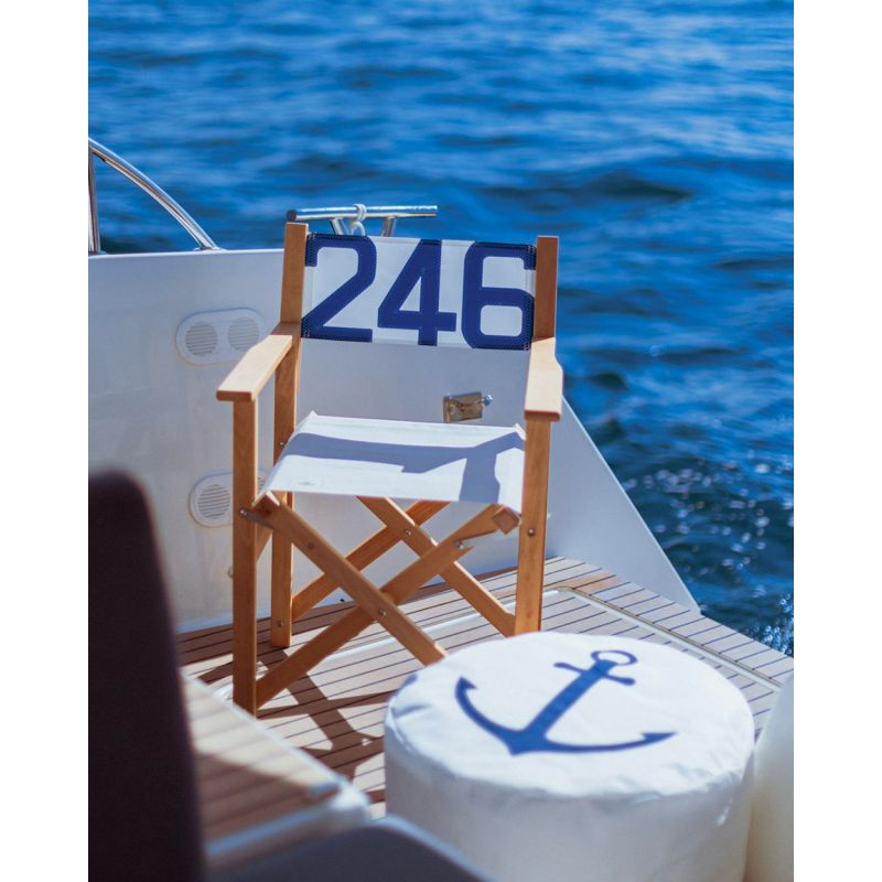 Sitzsack Sitzkissen "Solo" by 727 Sailbags / Segeltuch weiß / Meeresanker Kollektion