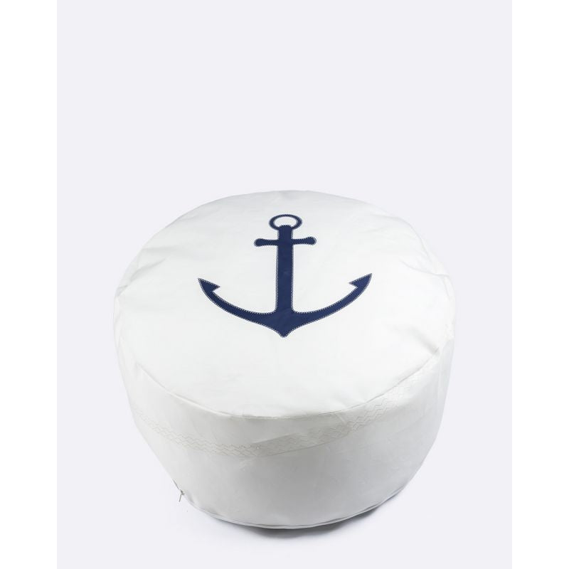 Sitzsack Sitzkissen "Duo" by 727 Sailbags / Segeltuch weiß / Meeresanker Kollektion