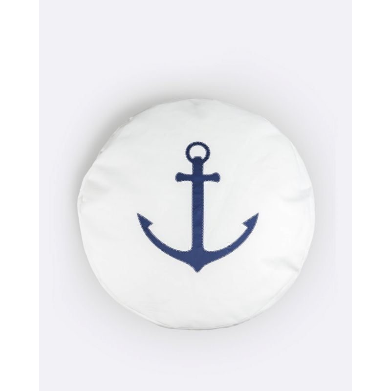 Sitzsack Sitzkissen "Duo" by 727 Sailbags / Segeltuch weiß / Meeresanker Kollektion