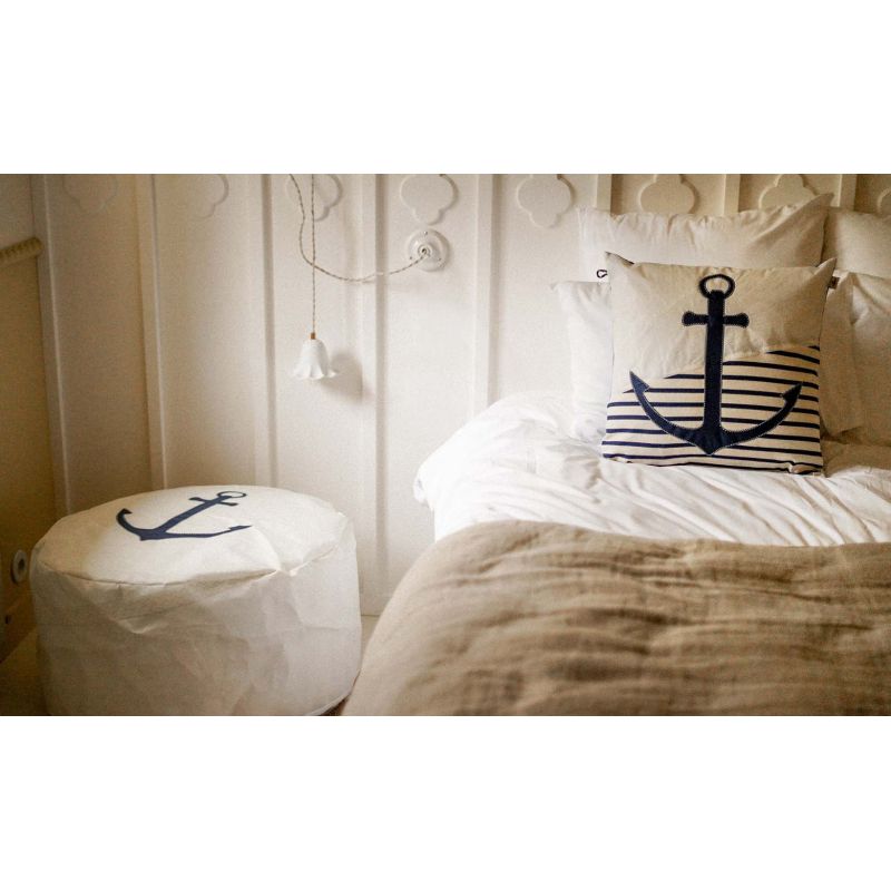 Sitzsack Sitzkissen "Duo" by 727 Sailbags / Segeltuch weiß / Meeresanker Kollektion