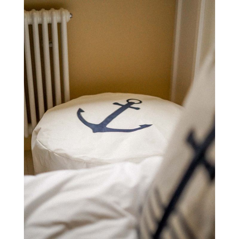 Sitzsack Sitzkissen "Duo" by 727 Sailbags / Segeltuch weiß / Meeresanker Kollektion