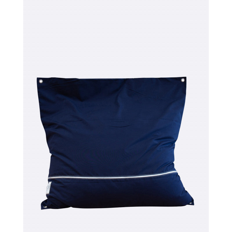 Sitzsack Sitzkissen "Maxi" by 727 Sailbags / Segeltuch weiß / Boden navy / Motiv 472 rot