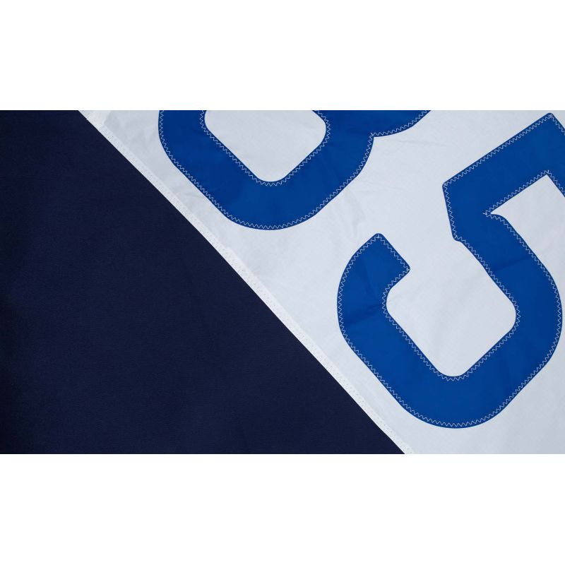 Sitzsack Sitzkissen "Maxi" by 727 Sailbags / Segeltuch weiß / Boden navy / Motiv 352 blau
