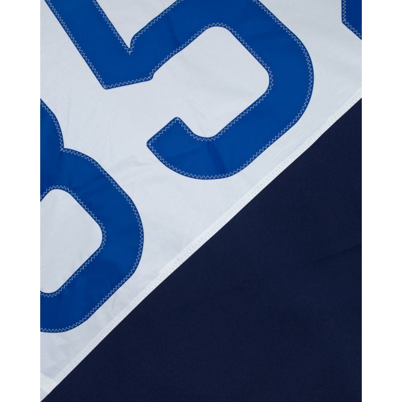 Sitzsack Sitzkissen "Maxi" by 727 Sailbags / Segeltuch weiß / Boden navy / Motiv 352 blau