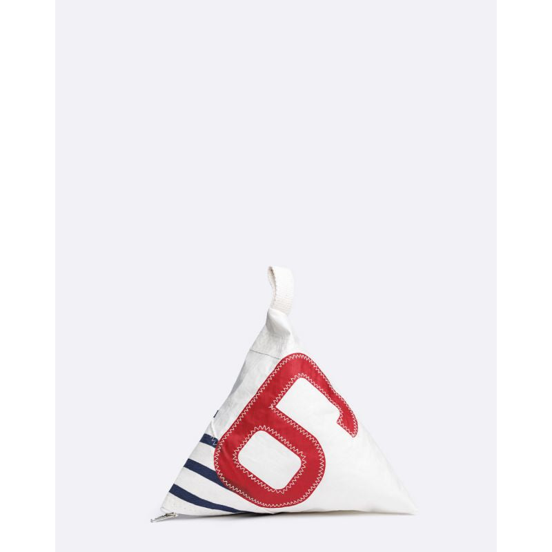 Türstopper "Berlingo" by 727 Sailbags / Segeltuch weiß blau / Motiv 6 rot
