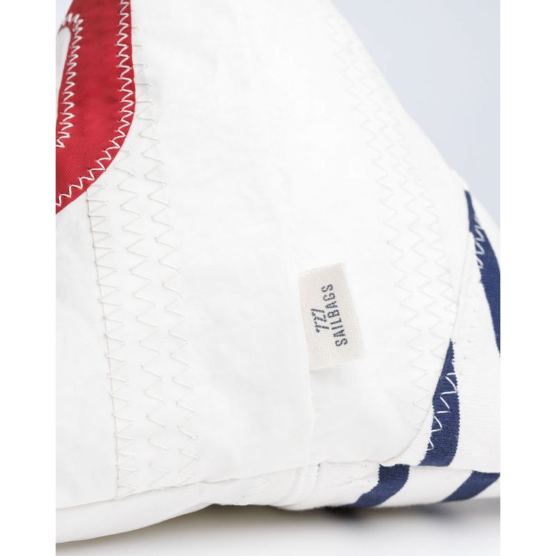 Türstopper "Berlingo" by 727 Sailbags / Segeltuch weiß blau / Motiv 6 rot