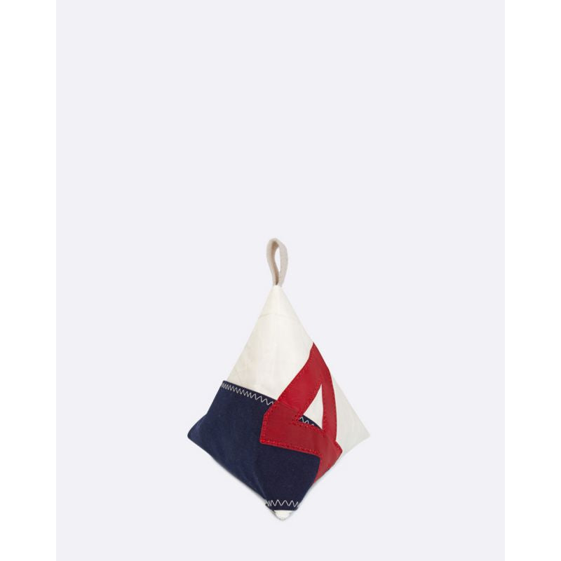 Türstopper "Berlingo" by 727 Sailbags / Segeltuch weiß navy / Motiv 4 rot