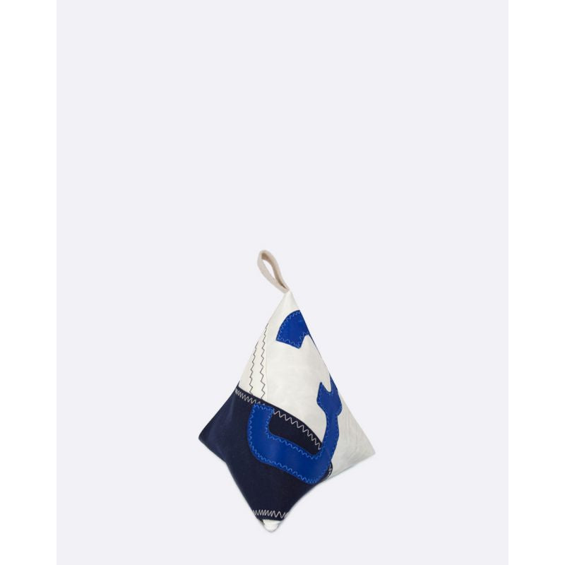 Türstopper "Berlingo" by 727 Sailbags / Segeltuch weiß navy / Motiv 3 blau