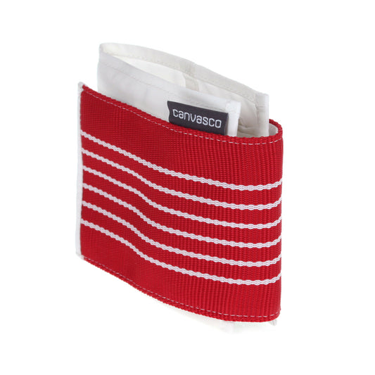 Geldbörse CANVASCO "Wallet" / Segeltuch weiß / Klett rot-weiß