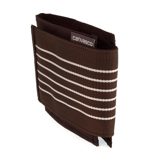 Geldbörse CANVASCO "Wallet" / Segeltuch schwarz / Klett braun-weiß
