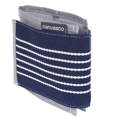 Geldbörse CANVASCO "Wallet" / Segeltuch grau / Klett blau-weiß