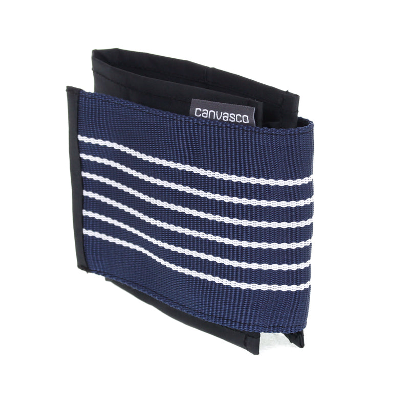 Geldbörse CANVASCO "Wallet" / Segeltuch schwarz / Klett blau-weiß