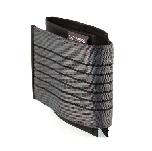 Geldbörse CANVASCO "Wallet" / Segeltuch schwarz / Klett grau-schwarz