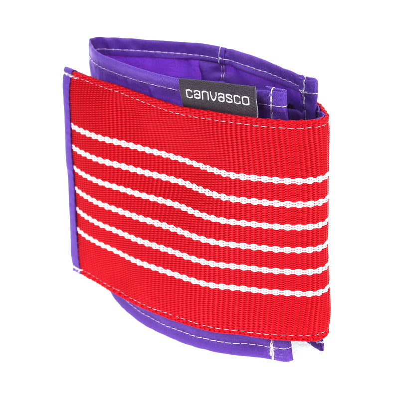 Geldbörse CANVASCO "Wallet" / Segeltuch lila / Klett rot-weiß