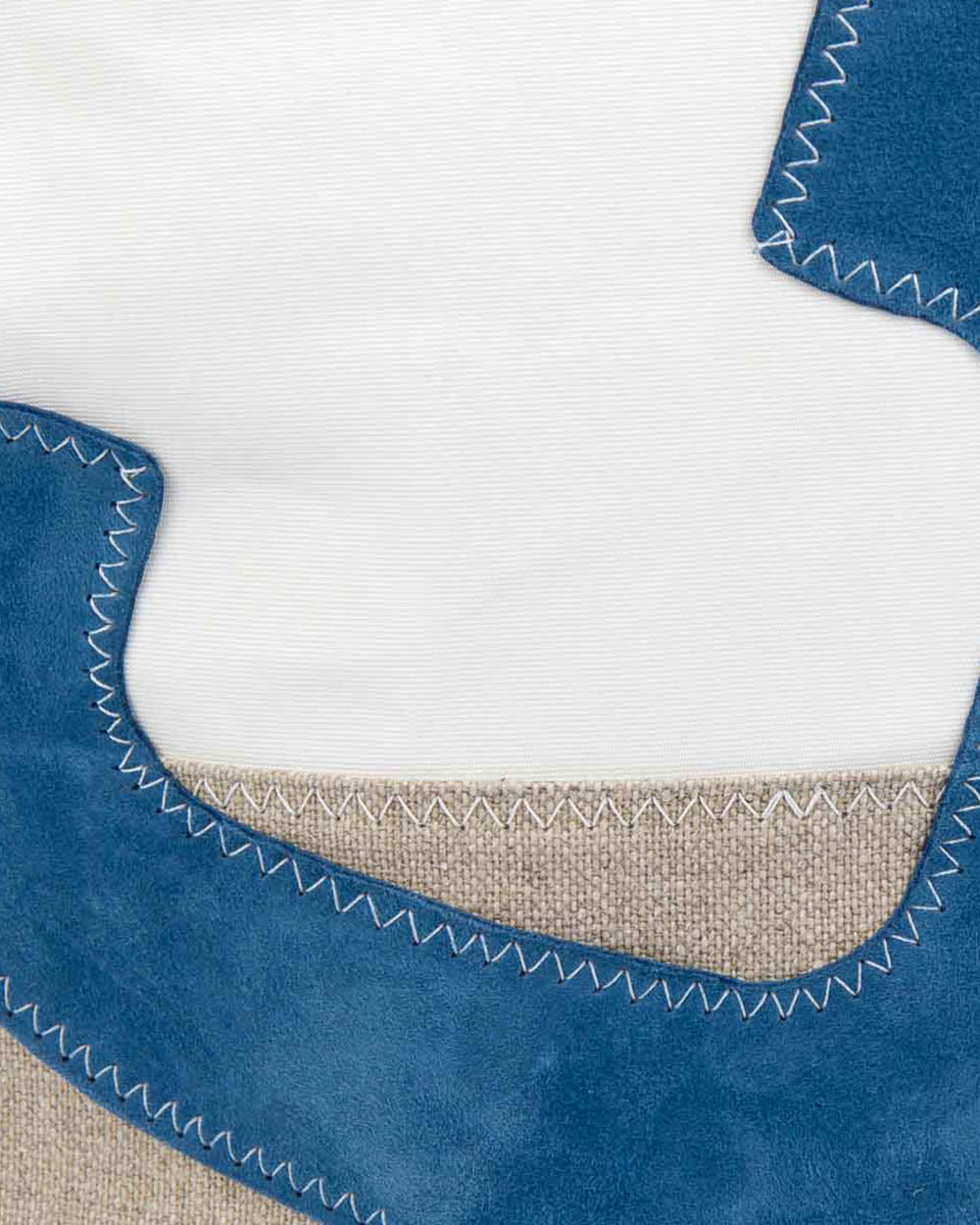 Damen Handtasche "Sandy" by 727 Sailbags / Segeltuch weiß / Boden Leinen / Motiv 3 blau